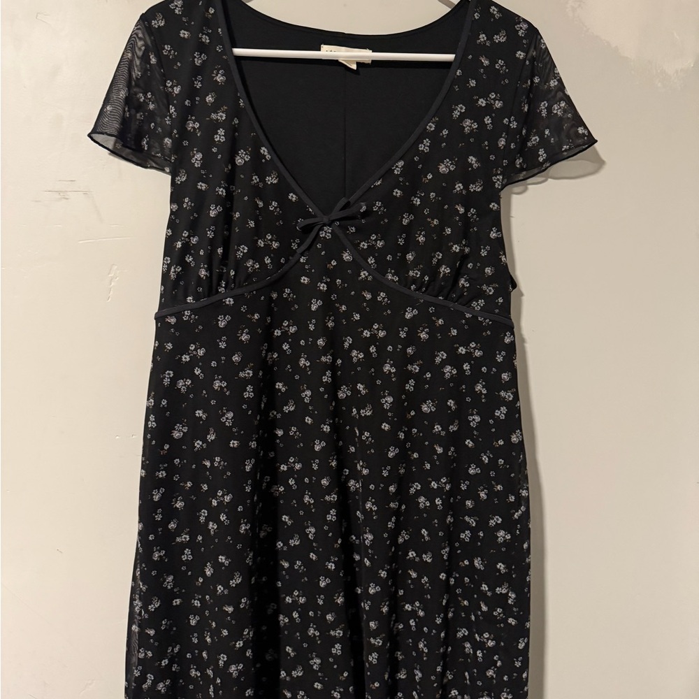 Aeropostale Black Mini Dress with Floral Design